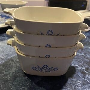 Set of 4‎ Blue Cornflower Baking Dishes